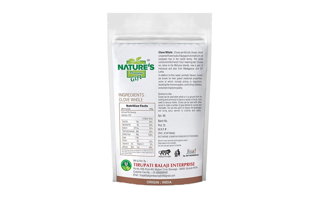 Nature's Gift Clove Whole    Pack  100 grams